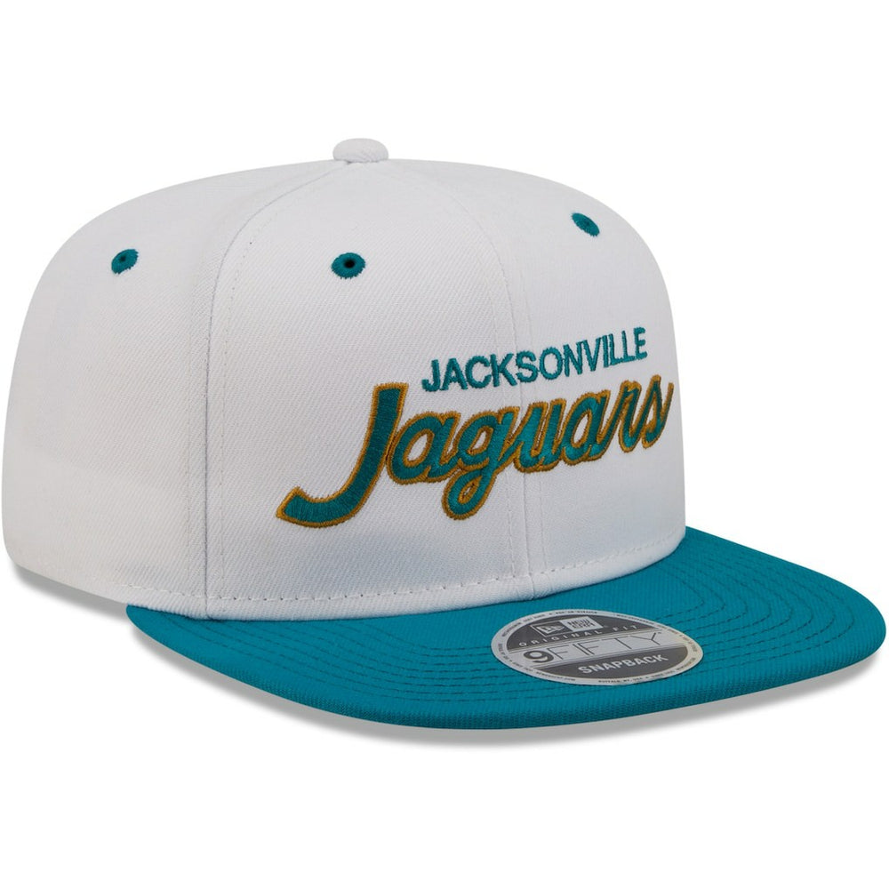 Jacksonville Jaguars New Era Sparky Original 9FIFTY Snapback Hat - White/Teal - NFL