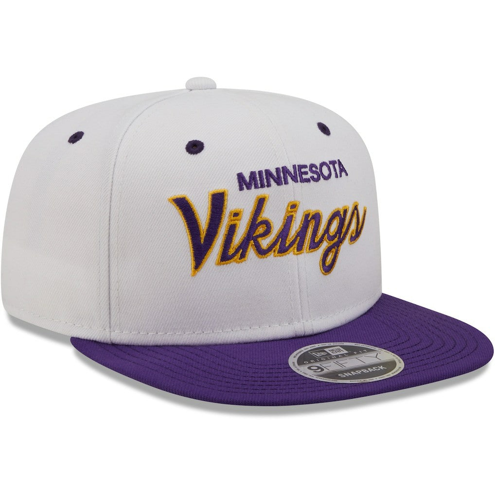 Minnesota Vikings New Era Sparky Original 9FIFTY Snapback Hat - White/Purple - NFL