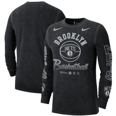 Nike Brooklyn Nets Courtside Retro Elevated Long Sleeve T-Shirt Black