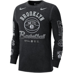 Nike Brooklyn Nets Courtside Retro Elevated Long Sleeve T-Shirt Black