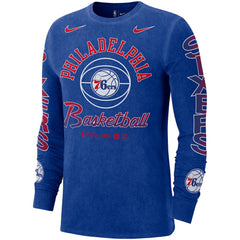 Nike Philadelphia 76ers Courtside Retro Elevated Long Sleeve T-Shirt Royal