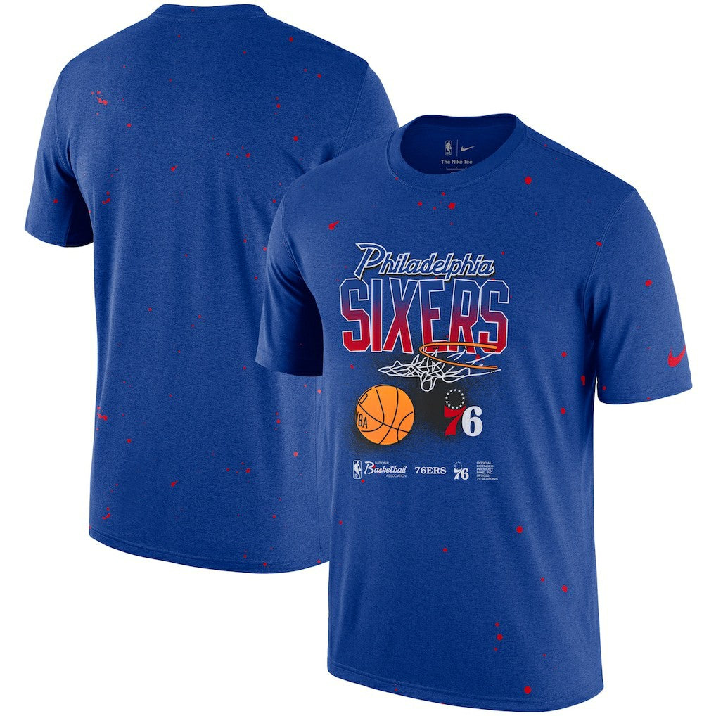 Nike Philadelphia 76ers Courtside Splatter T-Shirt Royal