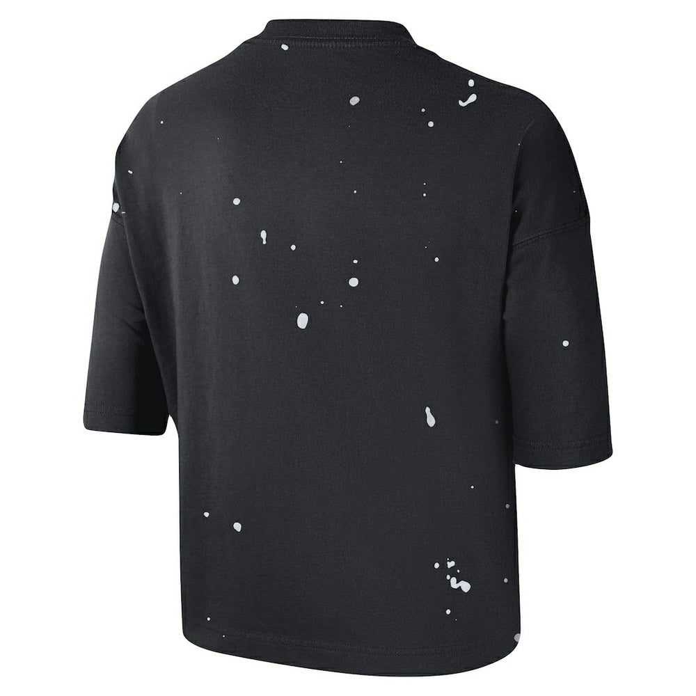 Nike Brooklyn Nets Women's Courtside Splatter Cropped T-Shirt Black
