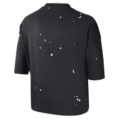 Nike Brooklyn Nets Women's Courtside Splatter Cropped T-Shirt Black