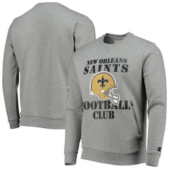 New Orleans Saints Starter Locker Room Throwback End Zone Pullover Sweatshirt - Gray - NFL