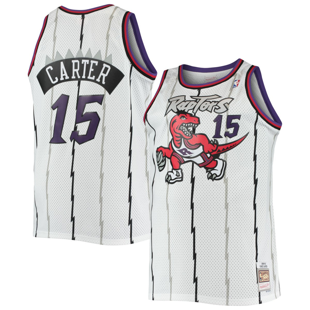 Mitchell & Ness Vince Carter Toronto Raptors 1998/99 Big & Tall Hardwood Classics Swingman Jersey White