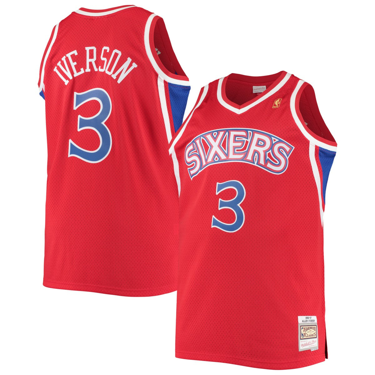 Mitchell & Ness Allen Iverson Philadelphia 76ers 1996/97 Big & Tall Hardwood Classics Swingman Jersey Red
