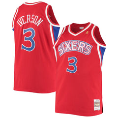 Mitchell & Ness Allen Iverson Philadelphia 76ers 1996/97 Big & Tall Hardwood Classics Swingman Jersey Red
