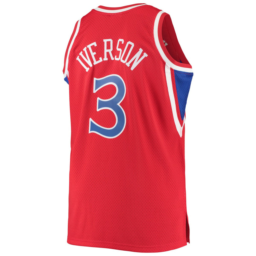 Mitchell & Ness Allen Iverson Philadelphia 76ers 1996/97 Big & Tall Hardwood Classics Swingman Jersey Red