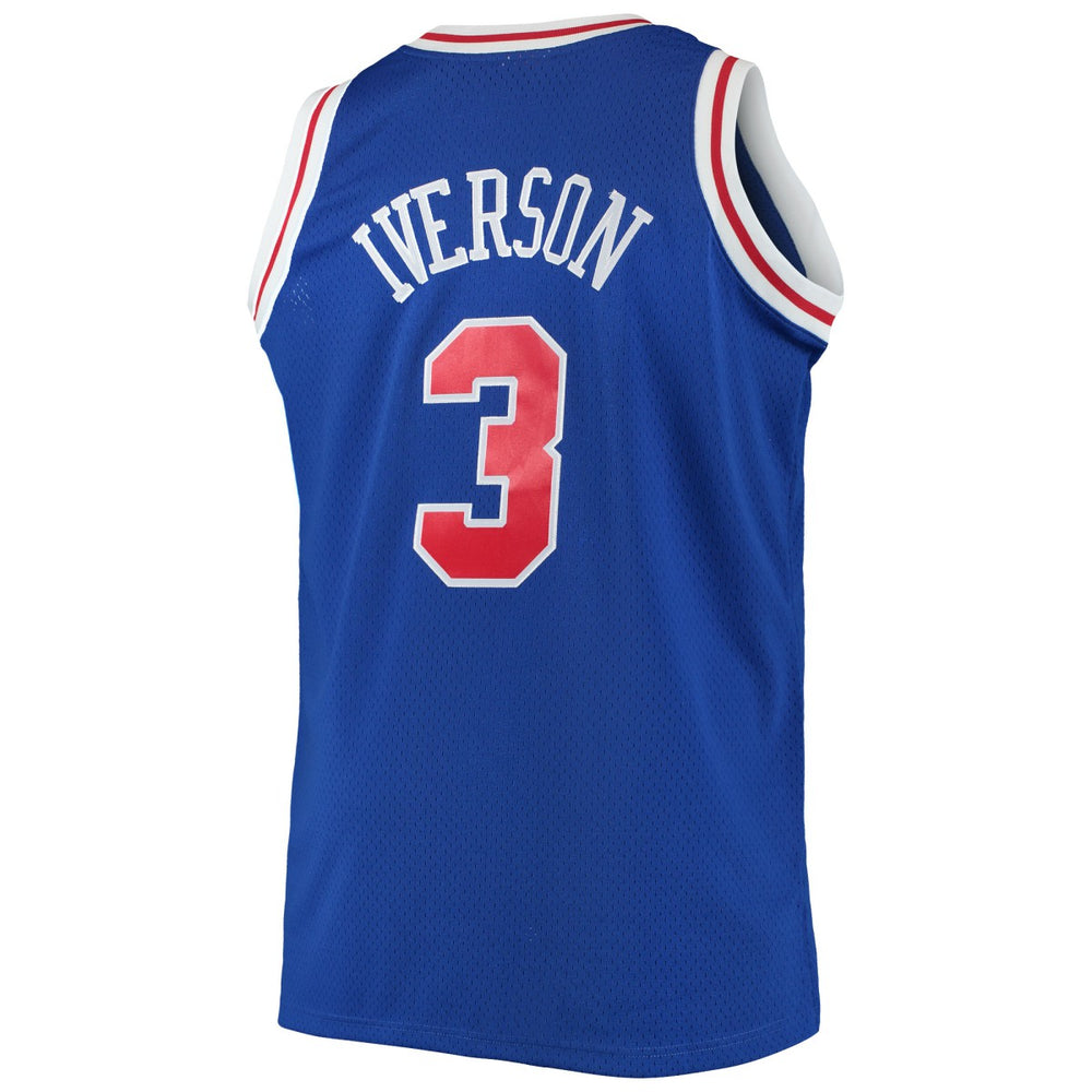 Mitchell & Ness Allen Iverson Philadelphia 76ers 1996/97 Big & Tall Hardwood Classics Swingman Jersey Royal