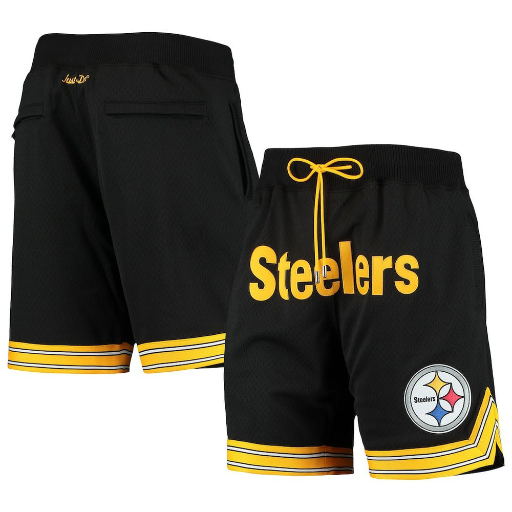 Pittsburgh Steelers Just Don Gold Rush Shorts - Black - Mitchell & Ness