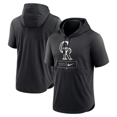 Colorado Rockies Nike Lockup Performance Short Sleeve Lightweight Hooded Top for sale
