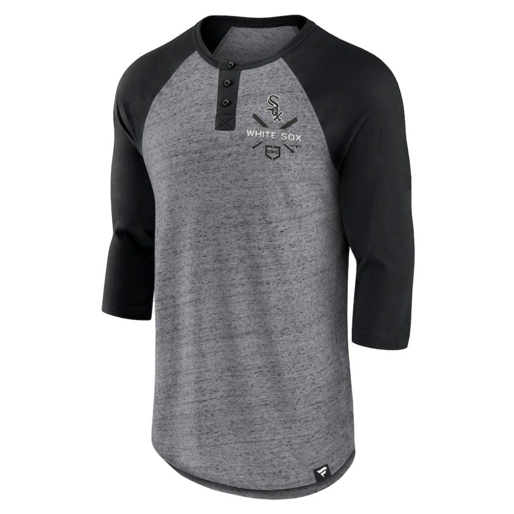 Chicago White Sox Fanatics Iconic Above Heat Speckled Raglan Henley 3/4 Sleeve T-Shirt Outlet