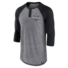 Chicago White Sox Fanatics Iconic Above Heat Speckled Raglan Henley 3/4 Sleeve T-Shirt Outlet