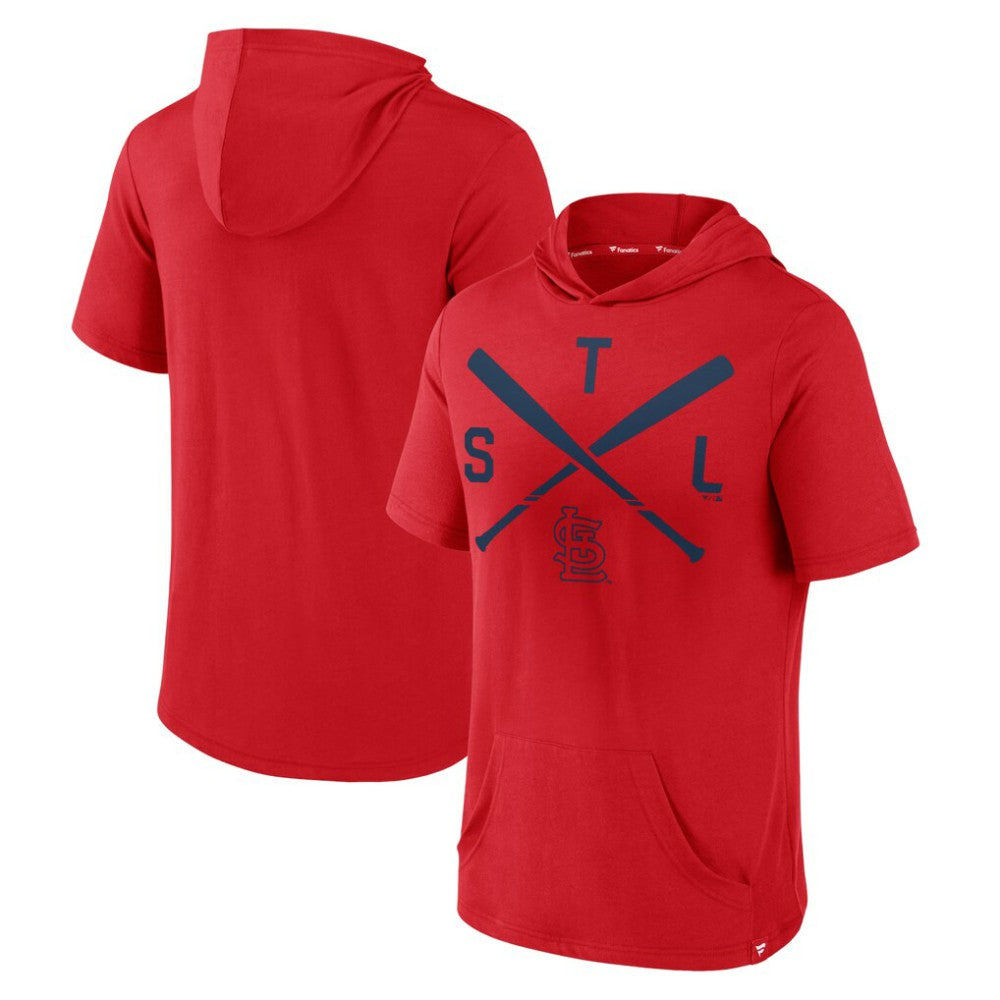 St. Louis Cardinals Fanatics Iconic Rebel Short Sleeve Hooded Top Outlet