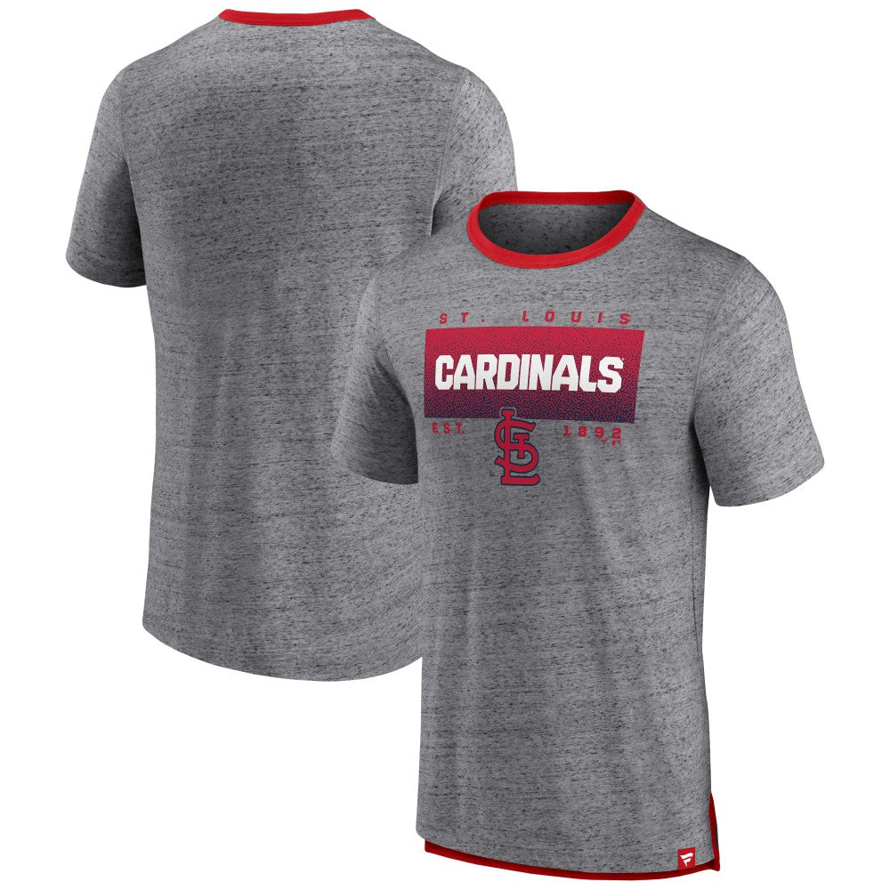 St. Louis Cardinals Fanatics Iconic Team Element Speckled Ringer T-Shirt Outlet
