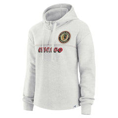 Chicago Blackhawks Fanatics Women's True Classics Legacy Quarter-Zip Hoodie - Ash | Fanatics Clearance