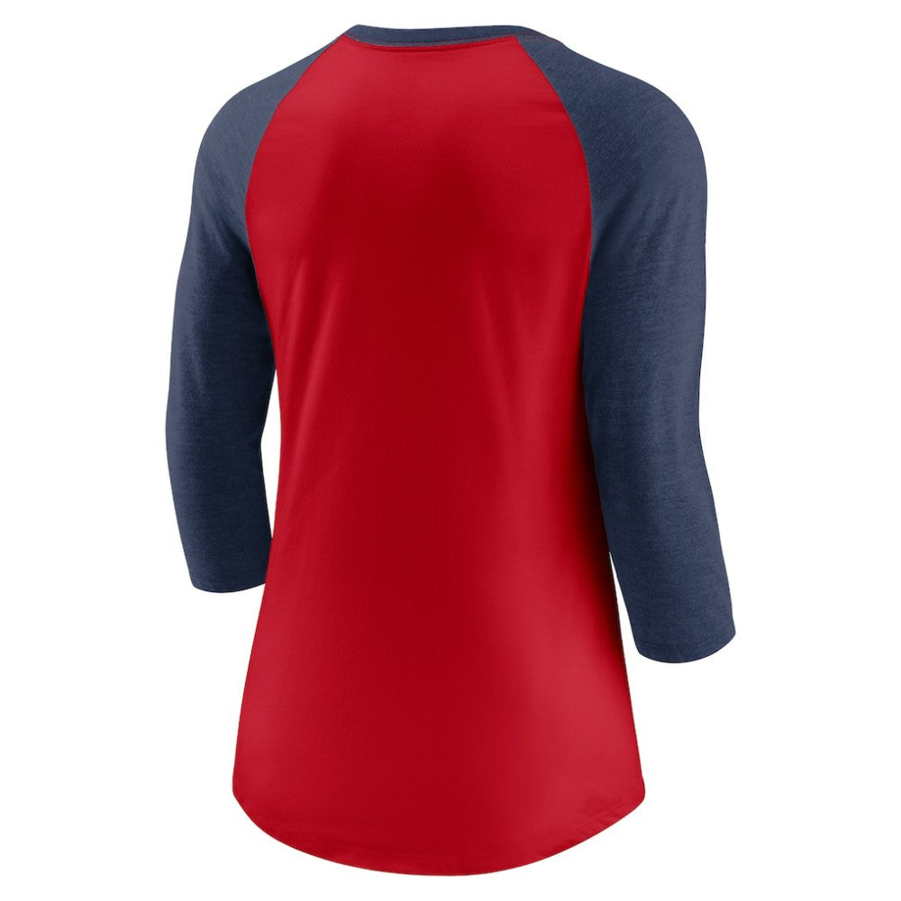 Washington Nationals Nike Women's Modern Baseball Arch Tri-Blend Raglan 3/4-Sleeve T-Shirt Discount