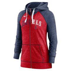 Los Angeles Angels Nike Women's Split Wordmark Gym Vintage Raglan Lightweight Full-Zip Hoodie Outlet