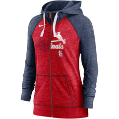St. Louis Cardinals Nike Women's Split Wordmark Gym Vintage Raglan Lightweight Full-Zip Hoodie for sale