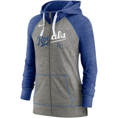 Kansas City Royals Nike Women's Split Wordmark Gym Vintage Raglan Lightweight Full-Zip Hoodie Discount
