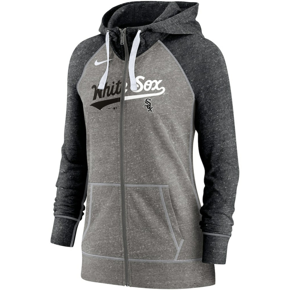 Chicago White Sox Nike Women's Split Wordmark Gym Vintage Raglan Lightweight Full-Zip Hoodie Online