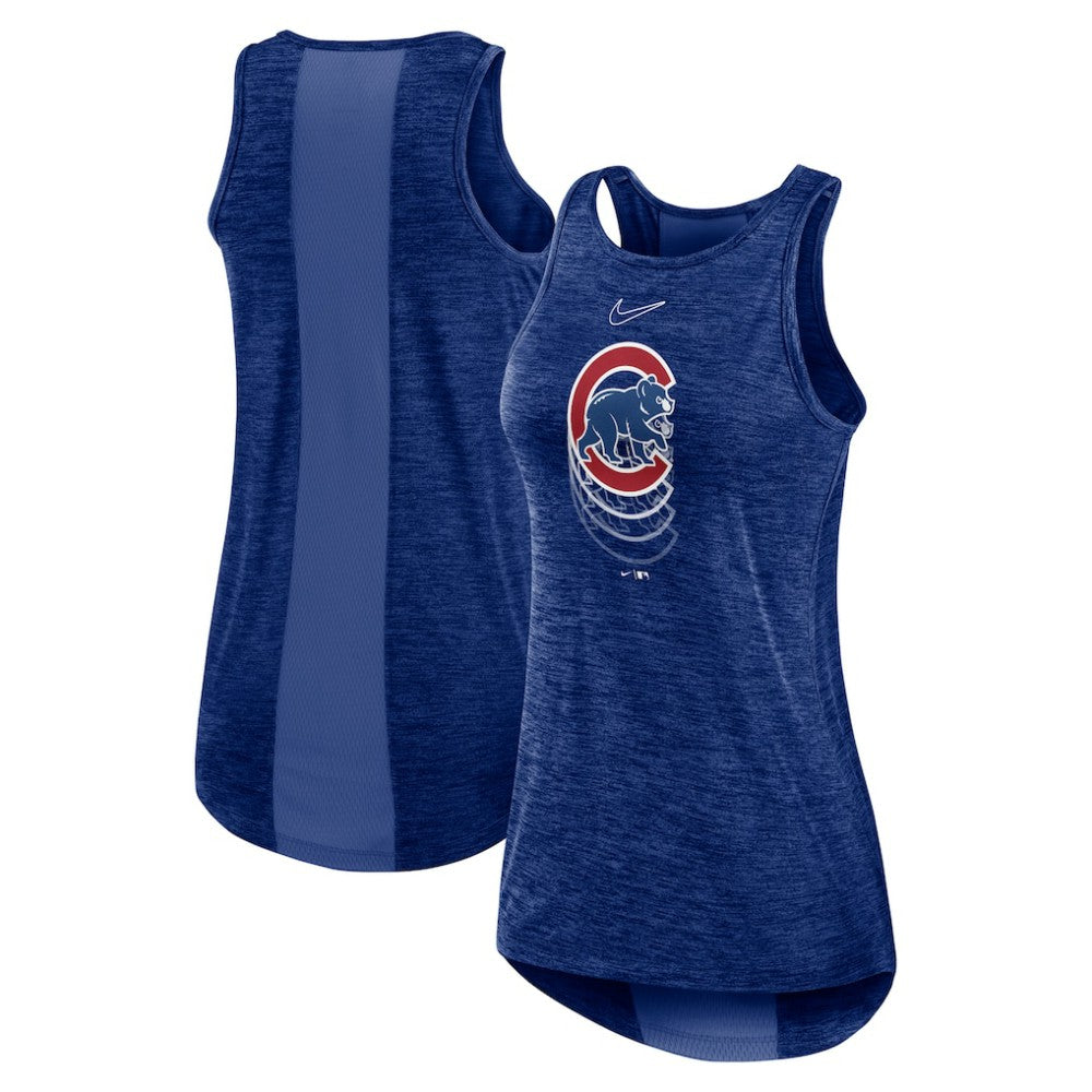 Chicago Cubs Nike Women's Logo Fade High Neck Performance Tank Top for sale