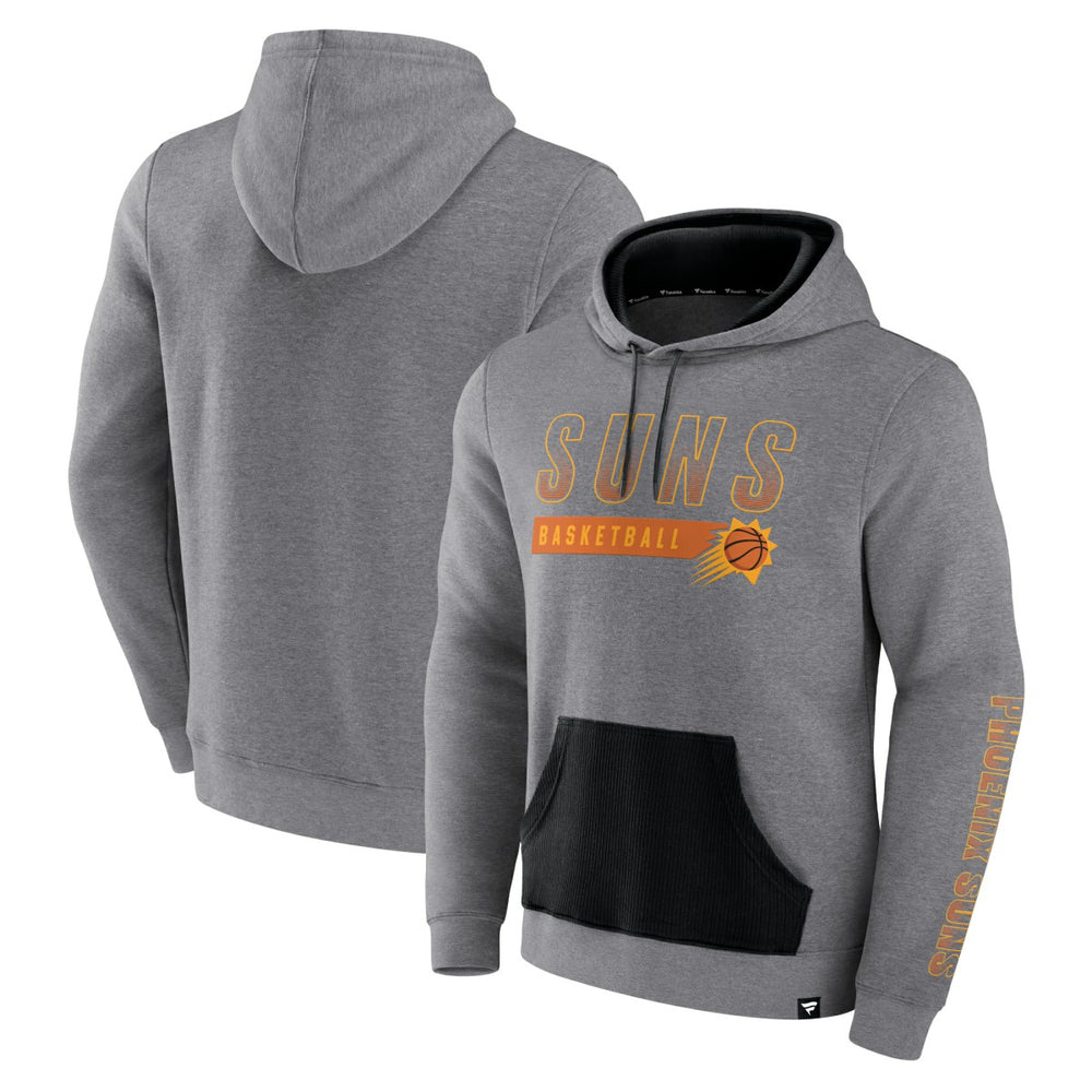Fanatics Phoenix Suns Off The Bench Color Block Pullover Hoodie Heathered Gray