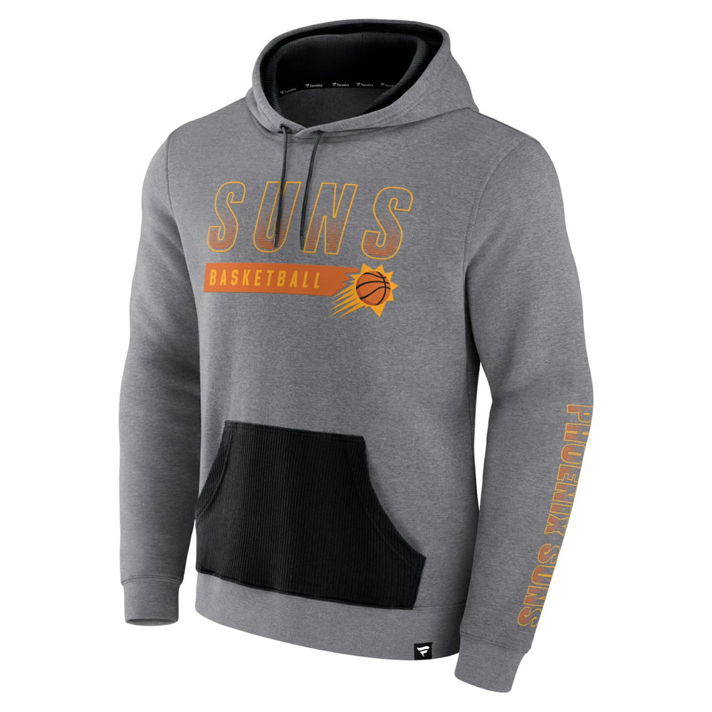 Fanatics Phoenix Suns Off The Bench Color Block Pullover Hoodie Heathered Gray