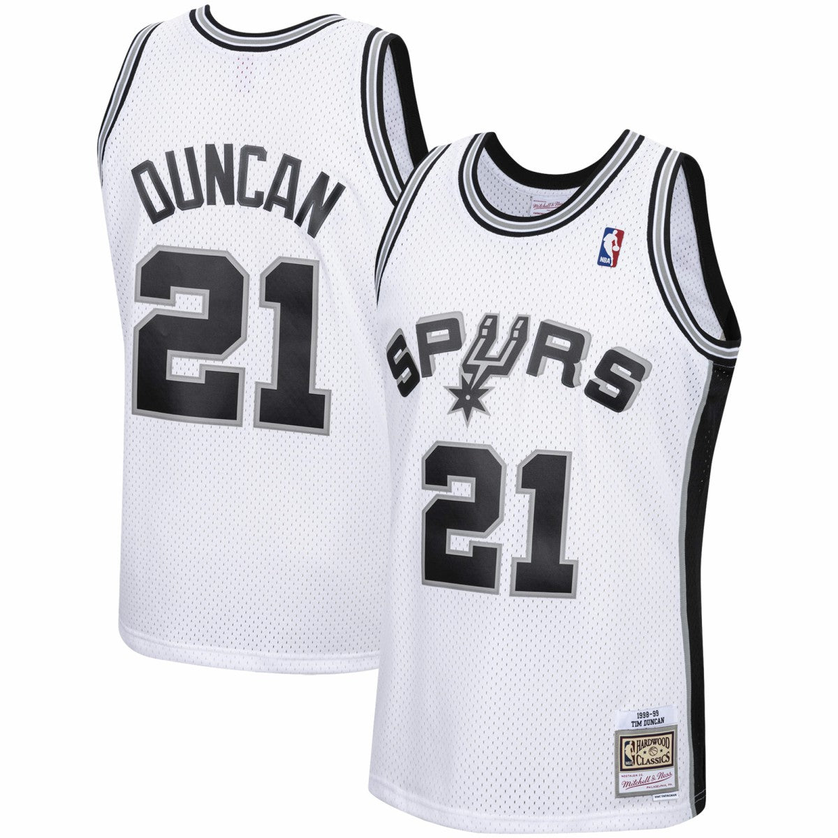 Mitchell & Ness Tim Duncan San Antonio Spurs 1998/99 Hardwood Classics Swingman Jersey White