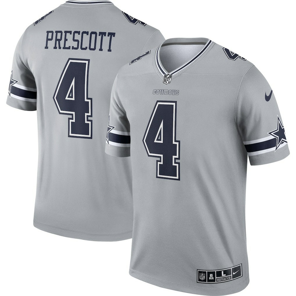 Dak Prescott Dallas Cowboys Inverted Legend Player Performance Top - Gray - Nike