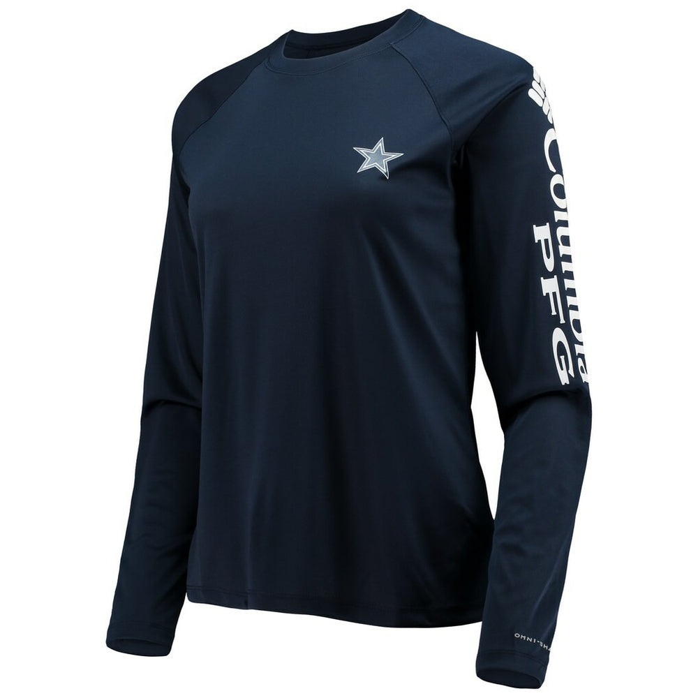 Dallas Cowboys Women's Tidal Omni-Shade Raglan Long Sleeve T-Shirt - Navy/White - Columbia