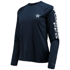 Dallas Cowboys Women's Tidal Omni-Shade Raglan Long Sleeve T-Shirt - Navy/White - Columbia