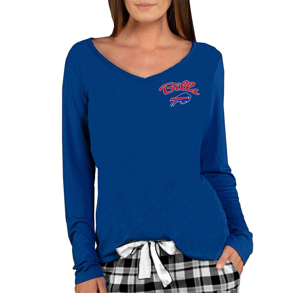 Buffalo Bills Concepts Sport Women's Marathon Knit Long Sleeve Lightweight V-Neck Lounge Top - Royal - NFL