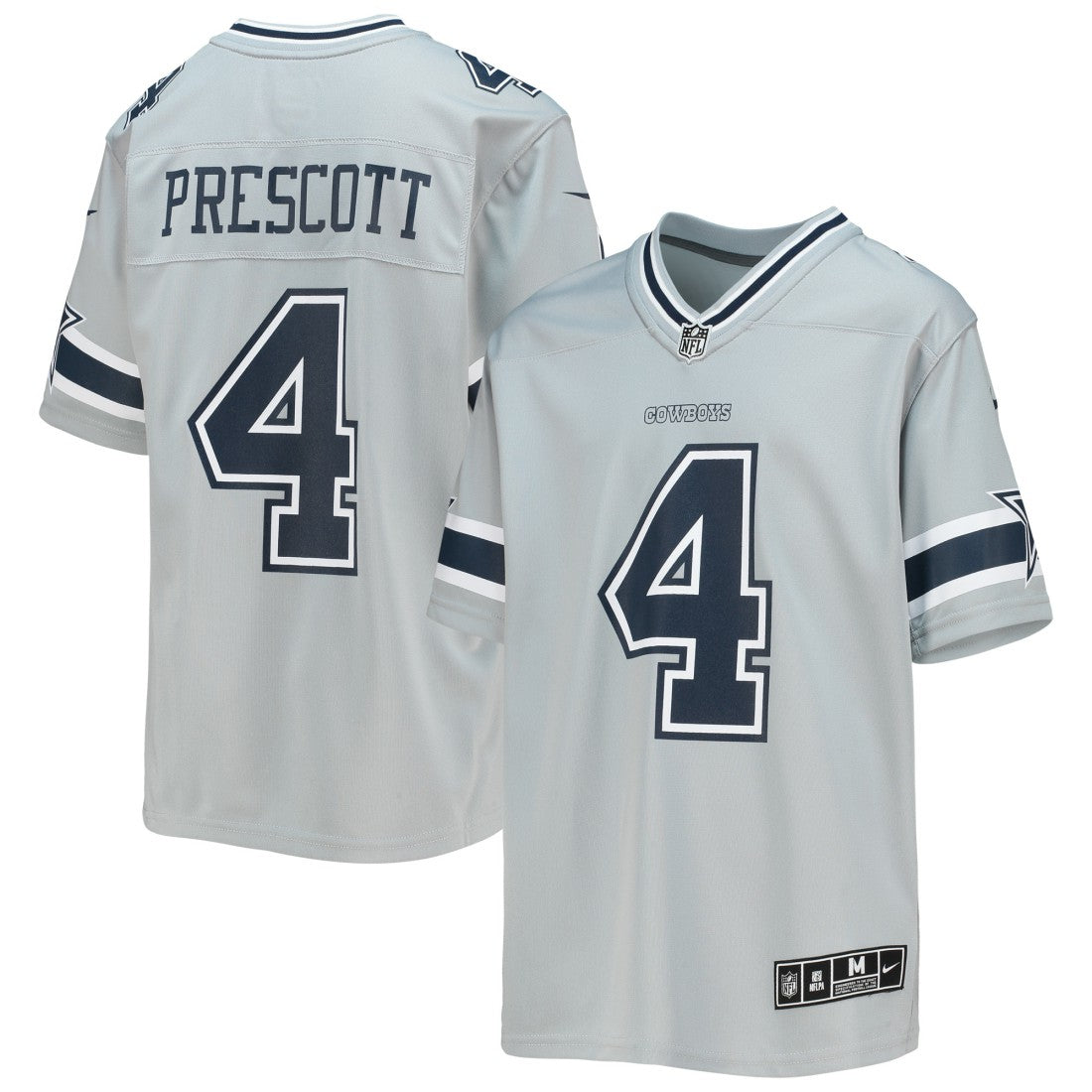 Dak Prescott Dallas Cowboys Youth Inverted Team Game Jersey - Silver - Nike