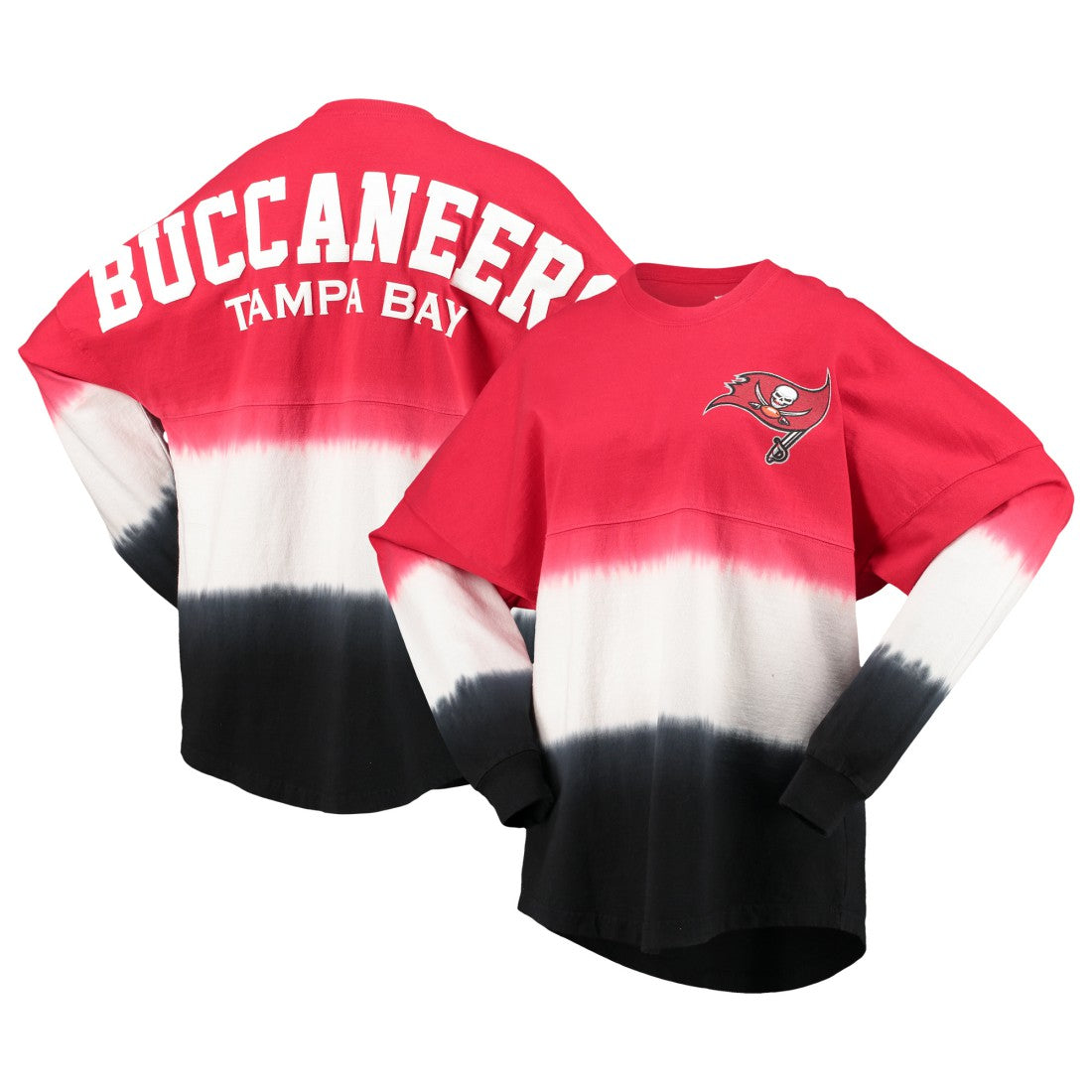 Tampa Bay Buccaneers Women's Ombre Long Sleeve T-Shirt - Red/Black - Fanatics