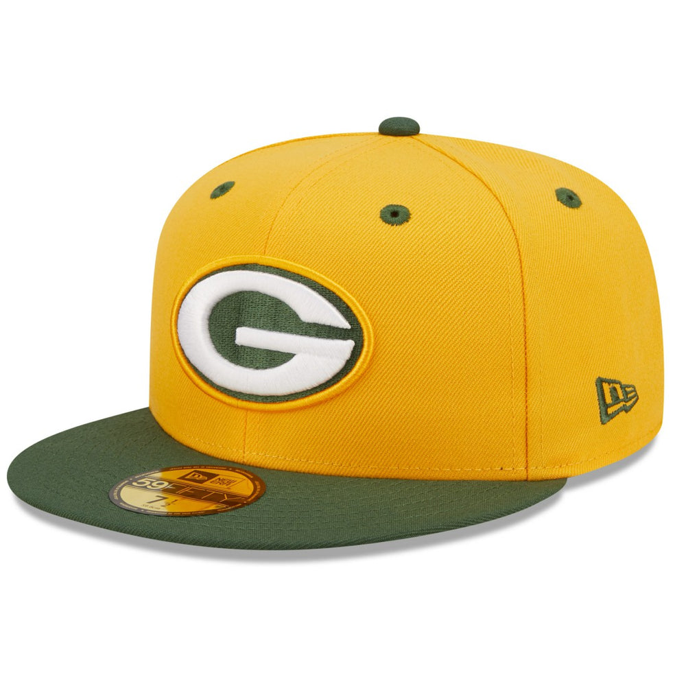 Green Bay Packers New Era Flipside 2Tone 59FIFTY Fitted Hat - Gold/Green - NFL