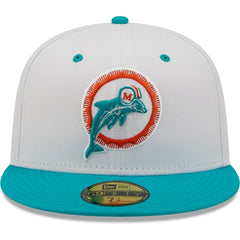 Miami Dolphins New Era Flipside 2Tone 59FIFTY Fitted Hat - White/Aqua - NFL