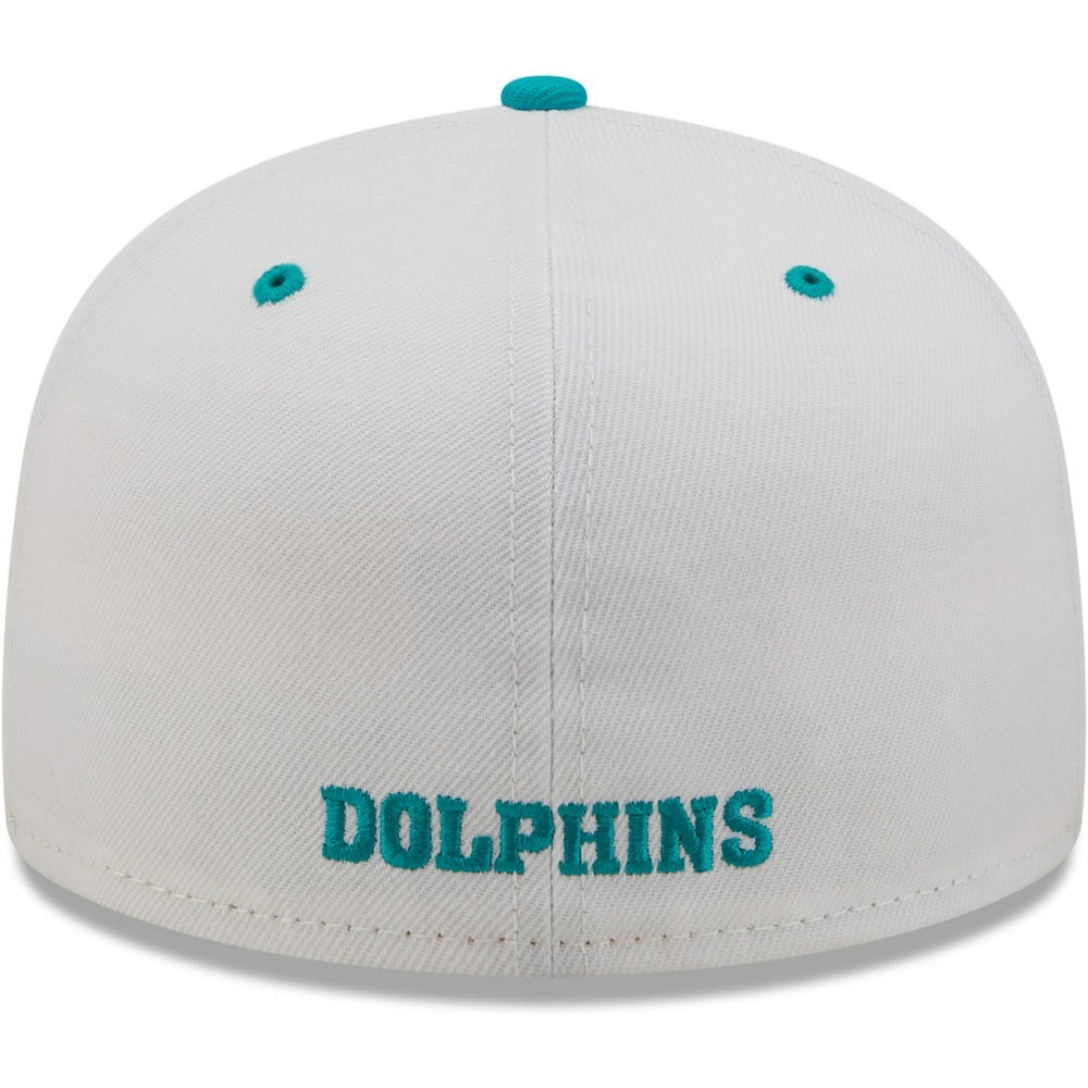 Miami Dolphins New Era Flipside 2Tone 59FIFTY Fitted Hat - White/Aqua - NFL