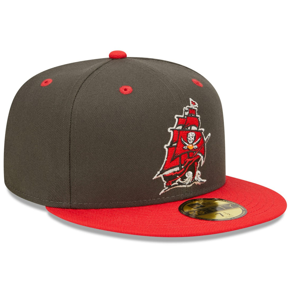 Tampa Bay Buccaneers New Era Flipside 2Tone 59FIFTY Fitted Hat - Pewter/Red - NFL