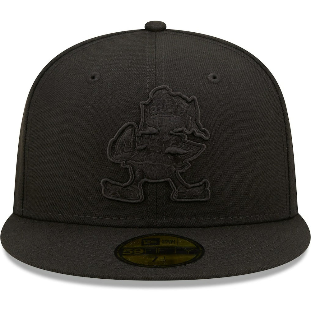 Cleveland Browns New Era Team Black on Black Alternate Logo 59FIFTY Fitted Hat - NFL