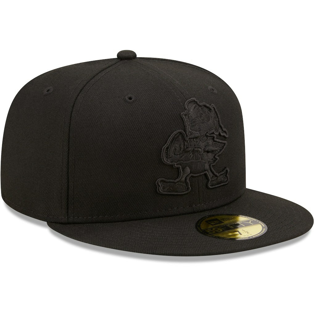 Cleveland Browns New Era Team Black on Black Alternate Logo 59FIFTY Fitted Hat - NFL