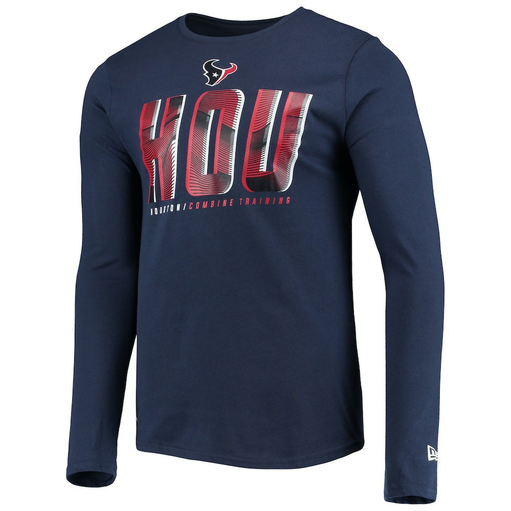 Houston Texans New Era Combine Authentic Static Abbreviation Long Sleeve T-Shirt - Navy - NFL