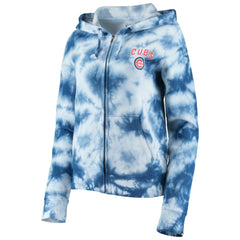 Chicago Cubs New Era Women's Tie-Dye Fleece Full-Zip Hoodie Outlet