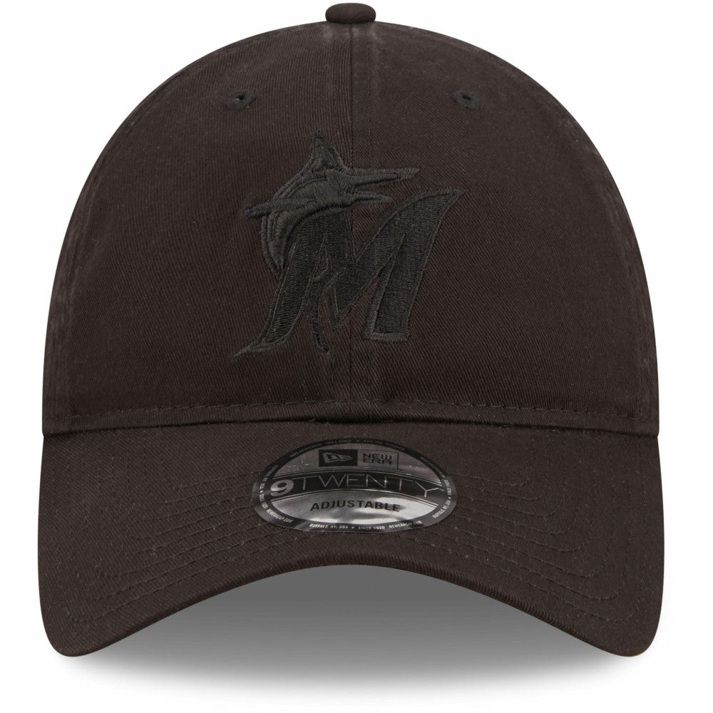 Miami Marlins New Era Black On Black Core Classic 2.0 9TWENTY Adjustable Hat for sale