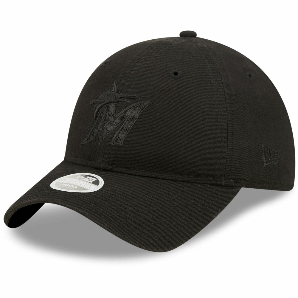 Miami Marlins New Era Women's Black on Black Core Classic II 9TWENTY Adjustable Hat Discount
