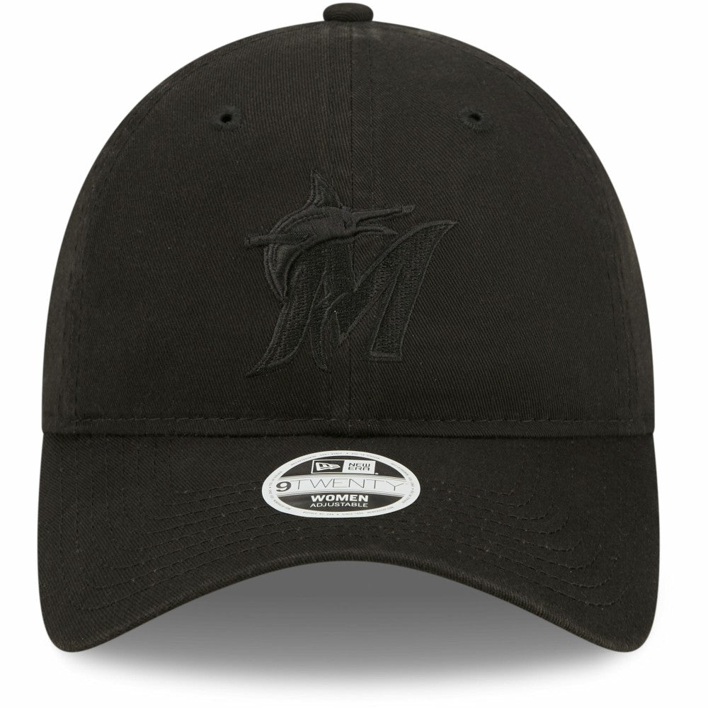 Miami Marlins New Era Women's Black on Black Core Classic II 9TWENTY Adjustable Hat Discount