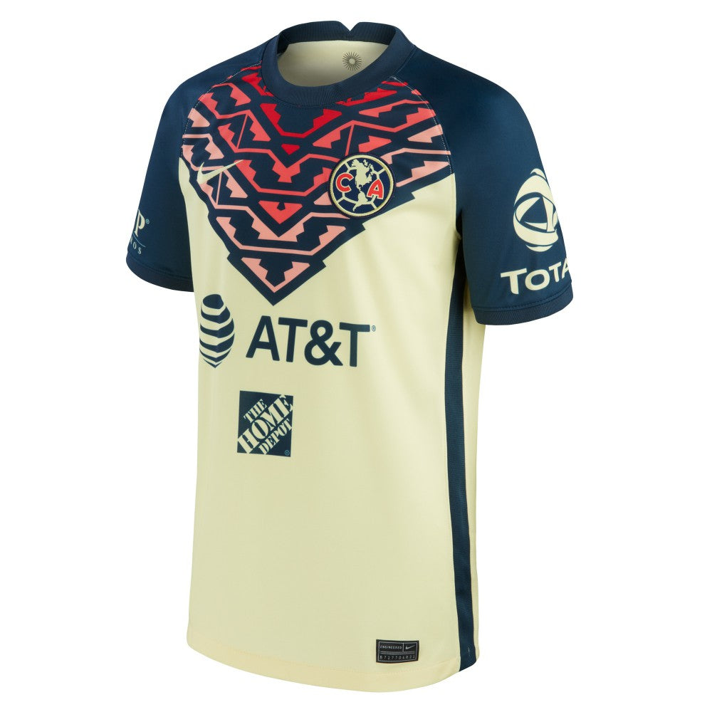 Nike - Club America Youth 2021/22 Home Breathe Stadium Replica Jersey - Yellow