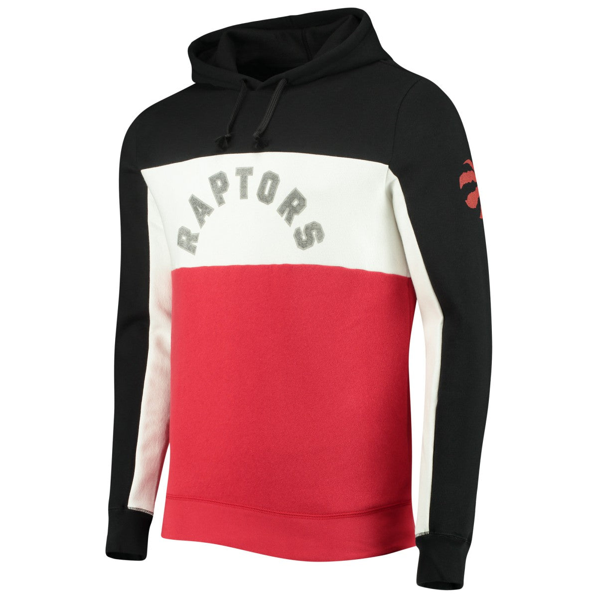 Toronto Raptors Junk Food Wordmark Colorblock Fleece Pullover Hoodie Black/White