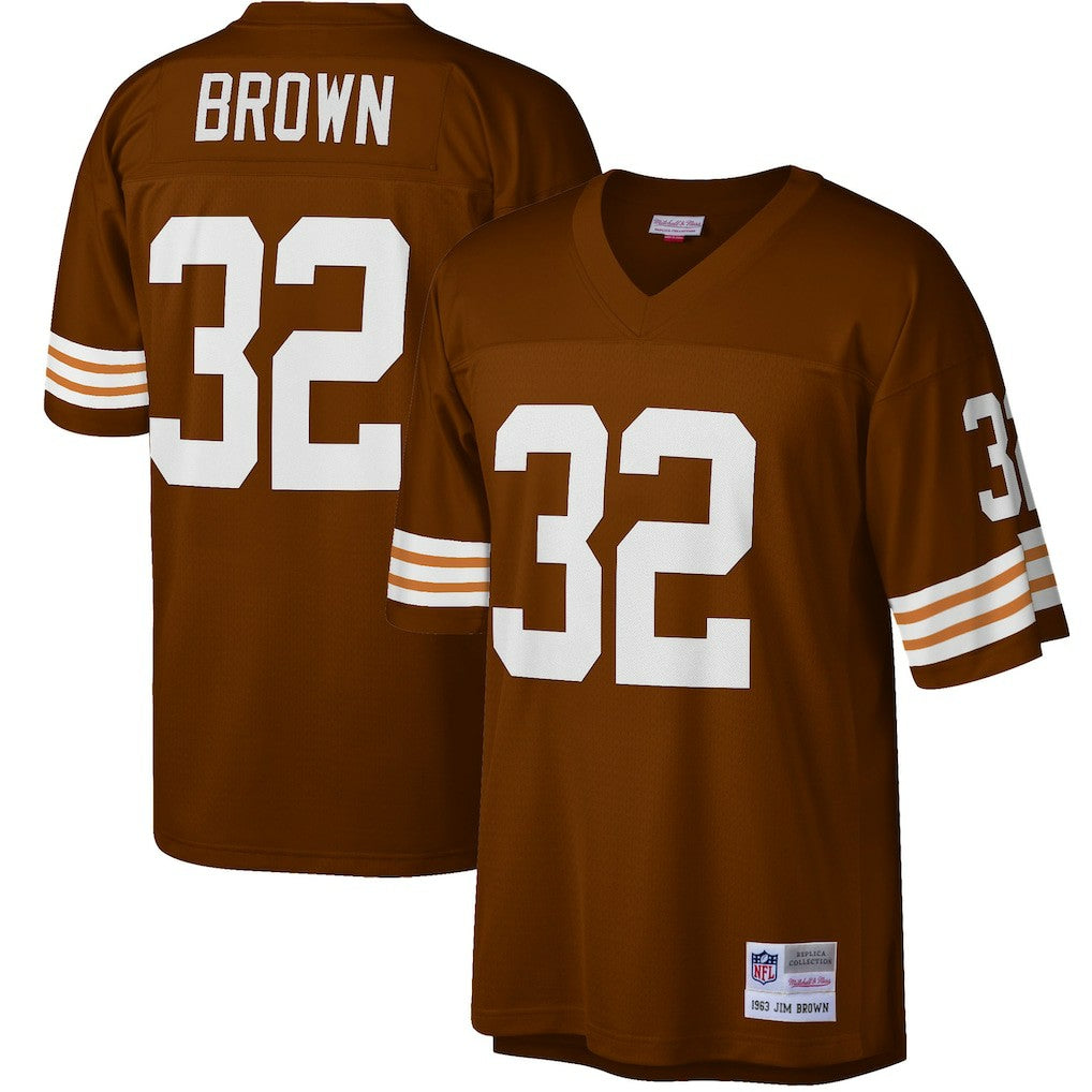 Jim Brown Cleveland Browns Big & Tall 1963 Retired Player Replica Jersey - Brown - Mitchell & Ness